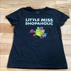Little Miss Black 'Little Miss Shopaholic' Short Sleeve Tee